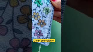 Cute collar embroidery tutorial embroidery embroiderytechniques [upl. by Sands]