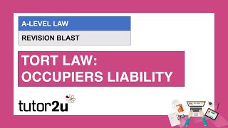 ALevel Law Revision Blast  Tort  Occupiers Liability  17 June 2021 [upl. by Dowzall]