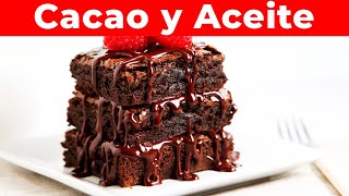 👩‍🍳 Receta de Brownie con Cacao y Aceite Facil y Rapida [upl. by Sheryl]