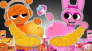 SPRUNKI Animation  Oren Prengnant amp Pinki Convenience Store Orange Food Incredibox ASMR Mukbang [upl. by Hollington]