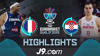 France 🇫🇷 vs Croatia 🇭🇷  J9 Highlights  FIBA EuroBasket 2025 Qualifiers [upl. by Ryhpez]