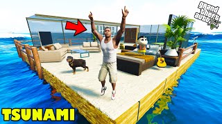 Franklin Escape Tsunami And Plan To Survive In GTA 5  SHINCHAN and CHOP [upl. by Onaireves]