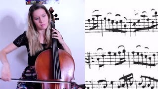 JS Bach  Minuets from Cello Suite no 1 in G major on baroque cello Suzuki Cello School Book 4 [upl. by Sluiter]