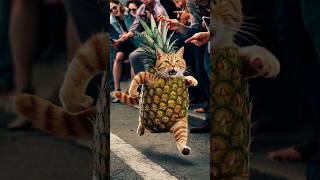 Pineapple cat catlovers shortsfeeds ytshorts catventures catvideos [upl. by Gnos]