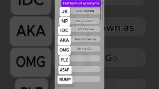 FULL FORM OF ACRONYMS 2 english shortsyoutube britishaccent howtoimprovepronunciationinamerican [upl. by El64]