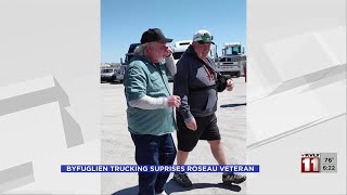 Byfuglien Trucking surprises local military veteran with a truck of his own [upl. by Aerdnaz]