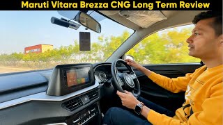 Maruti Vitara Brezza CNG Long Term Review  12000 Km Driven  One Year Experience 🚙🏁 [upl. by Garrik]