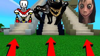 Minecraft PE  DO NOT CHOOSE THE WRONG STAIRCASE Papyrus Beast Bendy Momo [upl. by Kissee]