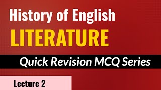 History of English Literature MCQs Lecture 2  TGT PGT English  Million Minds English [upl. by Nahem]