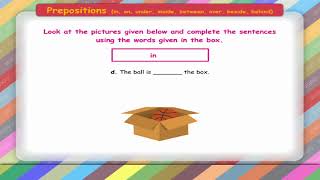 Prepositions  Kriti Educational Videos class1 [upl. by Zilef]