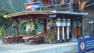 Evening Trains At Filisur Bahnhof Switzerland [upl. by Annekam]