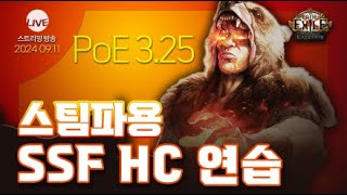 PoE LIVE 스팀파 준비용 SSF HC 개인리그 연습 중 [upl. by Airalav19]