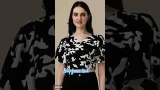 New Arrivals Printed Ruffle Sleeves Crop Tops lifestyle fashion womensclothing girls shorts [upl. by Ylenats]