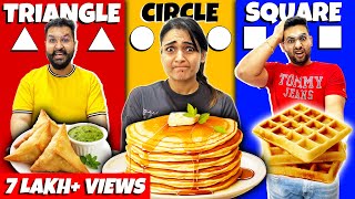 Having Only ONE SHAPE Food 😱  60 minute Food Challenge [upl. by Iaj]