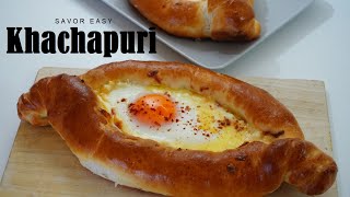 How To Make Khachapuri Georgian Cheese Bread [upl. by Cristiona]