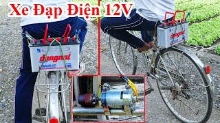 Cách Chế Xe Đạp Điện Chạy Bình 12V Siêu Khỏe Mạnh  Hướng Dẫn Độ Chế Xe Đạp Thành Xe Điện Chạy Nhanh [upl. by Anitac651]