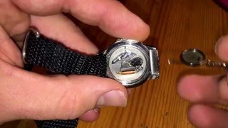 How to change wrist watch battery with watch case opener tool KAP Kahuna woman surf watch DIY [upl. by Ahtnamas460]