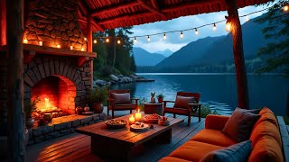 Cozy Lakeside Night Fireplace Ambience with Soothing Crickets For Relaxing [upl. by Laon]