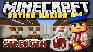 Minecraft Potion Making 101  How to make a Strength Potion [upl. by Adnotal]