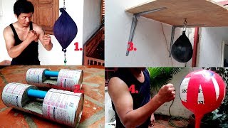 4 Awesome Homemade DoubleEnd Bag Dumbbell Speed Bag Standing Punching Bag [upl. by Oramug9]