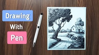 Drawing with Pen  tutorial shorts [upl. by Lanna]