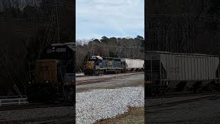 CSX 6137 arriving at lee hall depot dropping off a local with a raised letter K5LA csxrailroad [upl. by Blinnie]