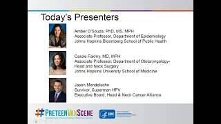 CDC Webinar  Perspectives on Oropharyngeal Cancer [upl. by Ahseila]