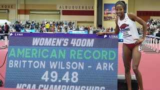 Britton Wilson Breaks NCAA 400m Record in 4948 [upl. by Kurr]