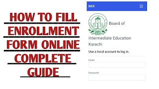 Class 11  Enrollment form Karachi Board  How to fill enrollment form  Full Procedure step by step [upl. by Rednal]