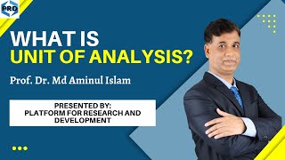 WHAT IS UNIT OF ANALYSIS [upl. by Hafeetal]