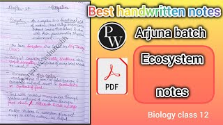 ecosystem notes class 12class 12 chapter 12 biology notespw Arjuna batch notes [upl. by Ynnhoj]