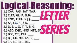 Letter Series  Logical Reasoning Exam for CSE MATH College entrance tests [upl. by Dunc]