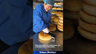 The process of bread cutting  The workers do their job perfectly  machine shorts [upl. by Mossberg549]