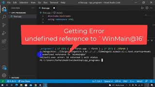 Solved undefined reference to winmain16 visual studio code Solution [upl. by Avin846]