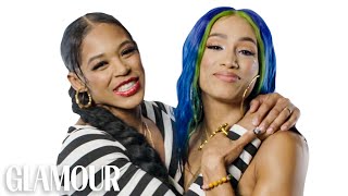 WWE Superstars Bianca Belair amp Sasha Banks Take a Friendship Test  Glamour [upl. by Zanas]