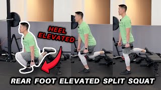 Rear Foot Elevated Split Squat RFESS with Heel Elevated [upl. by Ecirtra]