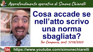 Cosa accade se nell’atto scrivo una norma sbagliata commento a sentenza di Chiarelli 21102023 [upl. by Lysander]