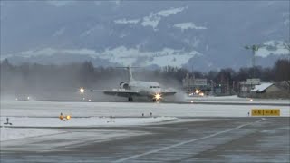 HD Avantiair Fokker 100 arrival amp departure at Altenrhein with awesome landing  17012016 [upl. by Krissy406]