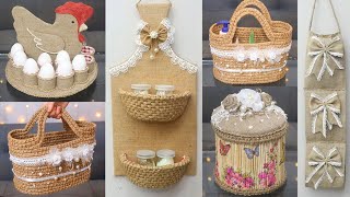 Super Useful out of Waste Material  6 Jute Craft Ideas Baskets Box [upl. by Eiliak]