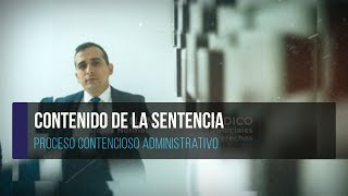 Contenido de la Sentencia  Proceso Contencioso Administrativo [upl. by Sheridan]