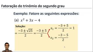 MATEMÁTICA BÁSICA  Aula 21  FATORAÇÃO DO TRINÔMIO DO SEGUNDO GRAU [upl. by Asnerek884]