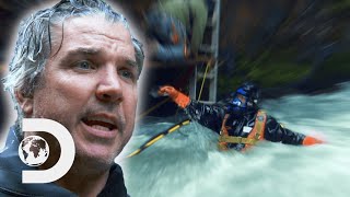 Dustin Risks His Life To Dive The Chute  Gold Rush White Water [upl. by Anatnas334]