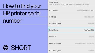 How to find your HP printer serial number  HP Support [upl. by Vizzone]