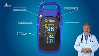 Dr Trust USA Fingertip Pulse Oximeter Professional Series 202  HOW to USE and Features DEMO [upl. by Salahi288]