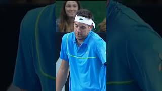 Djokovic imitates Nadal in Del Potro exhibition match tennis 2024 usa uk españa serbia [upl. by Namie287]