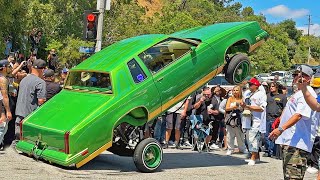 LOWRIDER CARS HOPPING amp CRUISING Elysian Park Los Angeles [upl. by Arakal]