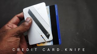 How make simple credit card knife 🔪 at home  survival tool [upl. by Nosiddam]