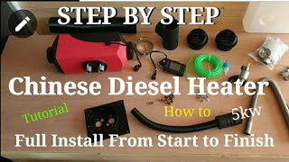 Ebay Chinese Diesel Heater  FULL DIESEL HEATER INSTALLATION from start to finish [upl. by Ydok]