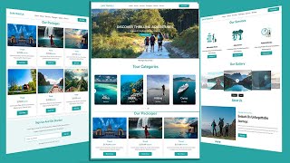 How to Make A Responsive Travel Website Using HTML CSS And JavaScript [upl. by Ennael]