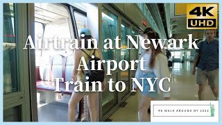 Airtrain at Newark Airport Walk around NY 2022 4K [upl. by Morrell]